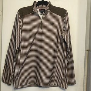 ARIAT 1/4 zip striped pullover XL  unisex